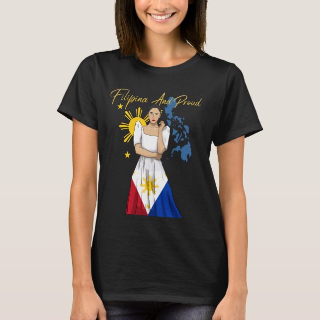 Philippinen Pinay Filipina Pride Islands Flag Girl T-Shirt (Vorderseite)