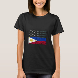 Philippinen Pinoy Amerikanische Flagge USA Stolz F T-Shirt