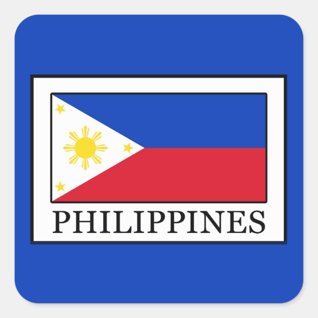 Philippinen Quadratischer Aufkleber (Vorderseite)