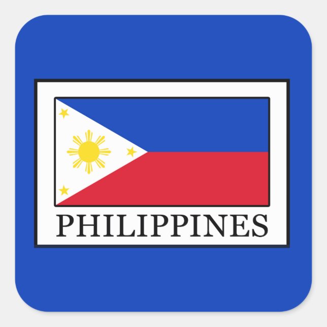 Philippinen Quadratischer Aufkleber (Vorderseite)