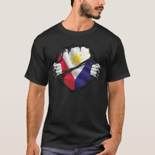 Philippinen Reine Roots Flag Schwarz T-Shirt