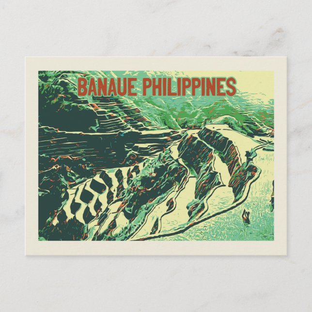 Philippinen, Reiterrassen auf der Insel Banaue Luz Postkarte (Vorderseite)