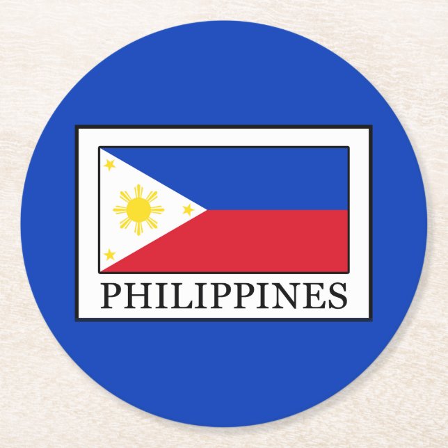 Philippinen Runder Pappuntersetzer (Vorderseite)