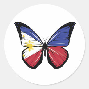 Philippinen-Schmetterlingsflagge Runder Aufkleber