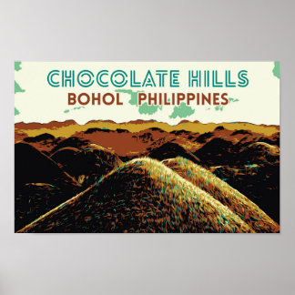 Philippinen, Schokoladenhügel auf der Insel Bohol Poster