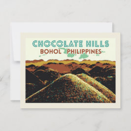 Philippinen, Schokoladenhügel auf der Insel Bohol  Postkarte