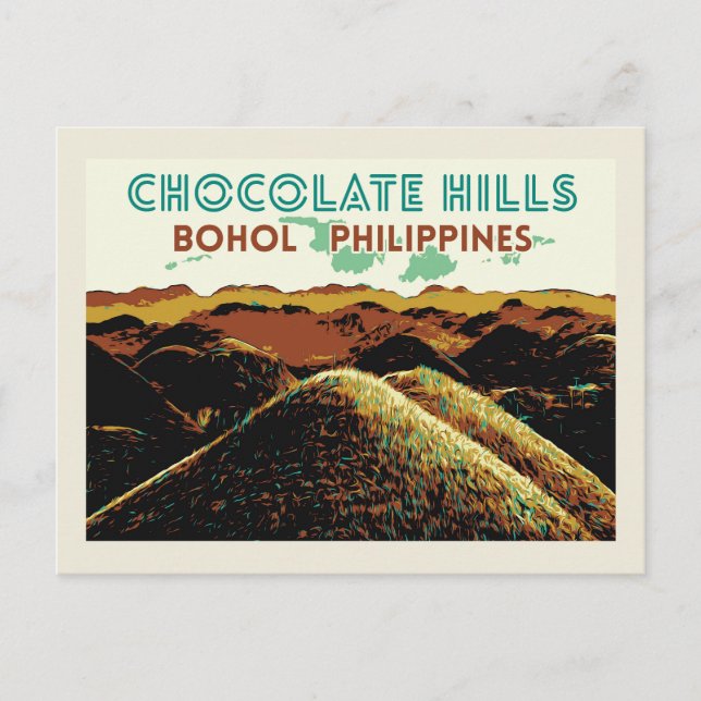 Philippinen, Schokoladenhügel auf der Insel Bohol  Postkarte (Vorderseite)