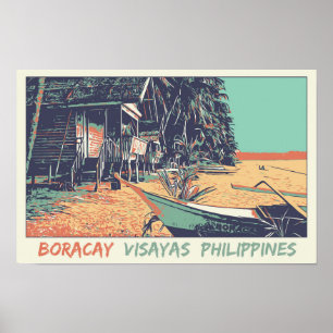 Philippinen, Strand von Boracay auf den Visayas-In Poster