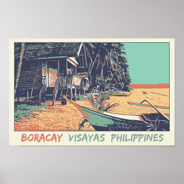 Philippinen, Strand von Boracay auf den Visayas-In Poster (Vorne)