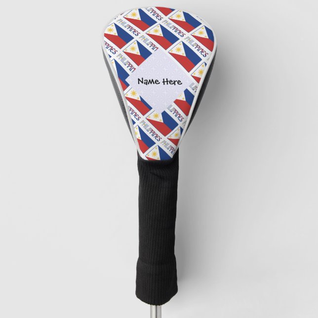 Philippinen und philippinische Flagge mit Ihrem Na Golf Headcover (Vorderseite)