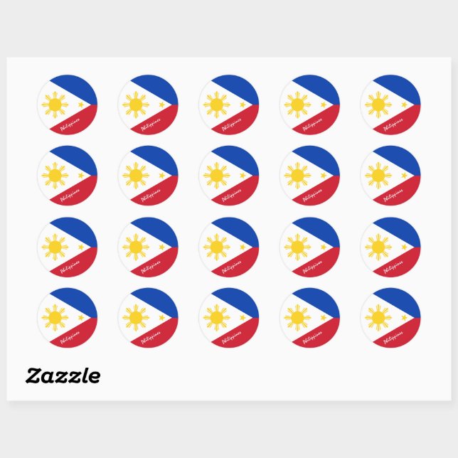 Philippinen und philippinische Flagge - Patrioten/ Runder Aufkleber (Blatt)