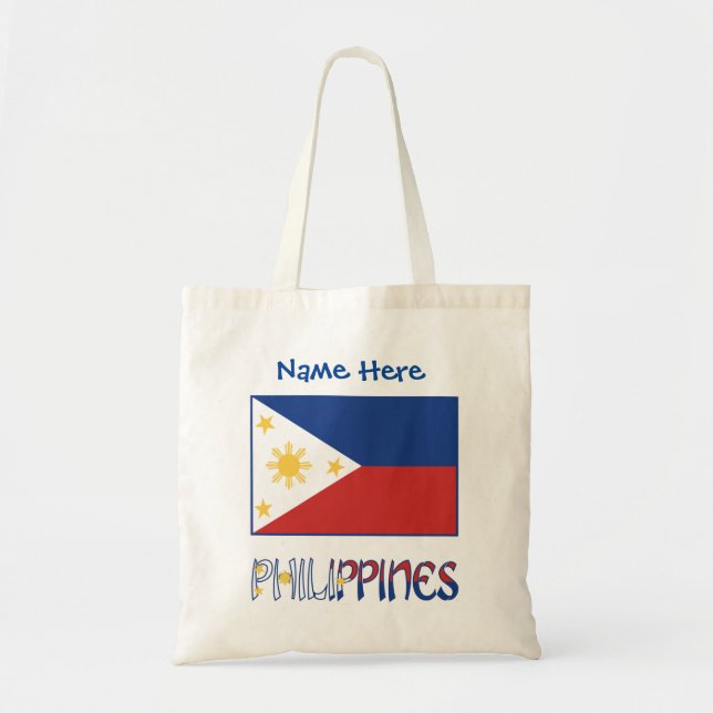 Philippinen und philippinische Flagge Personalisie Tragetasche (Vorne)