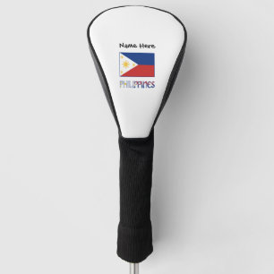 Philippinen und philippinische Flagge und Ihr Name Golf Headcover
