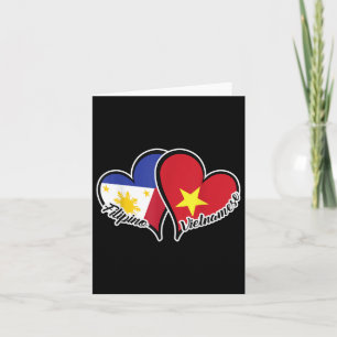 Philippinen Vietnam-Flagge Herz halb Filipino halb Karte