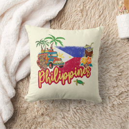 Philippinen Vintage Tarsier Flag Palm Souvenir Kissen