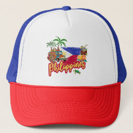 Philippinen Vintage Tarsier Flag Palm Souvenir Truckerkappe