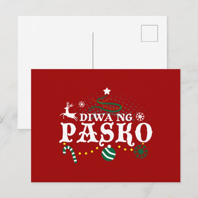 Philippinen Weihnachten - Diwa ng Pasko Postkarte (Vorne/Hinten)