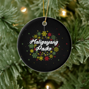 Philippinen Weihnachten Maligayang Pasko Snowflake Keramik Ornament