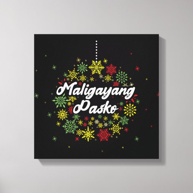 Philippinen Weihnachten Maligayang Pasko Snowflake Leinwanddruck (Vorderseite)