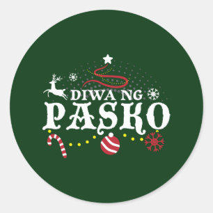 Philippinen Weihnachten Tagalog - Geist des Weihna Runder Aufkleber