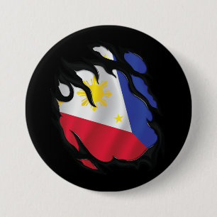 Philippinen zerrissene Flagge Button