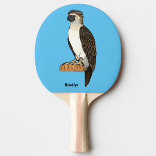 Philippinenadler-Vogel-Cartoon-Illustration Tischtennis Schläger