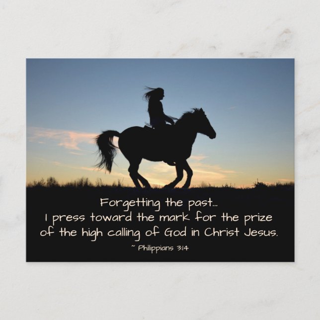 Philippiner 3:13-14 Vergessen Sie die Vergangenhei Postkarte (Vorderseite)