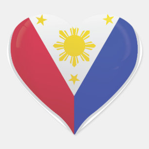 Philippines amour drapeau orgueil autocollant coeu