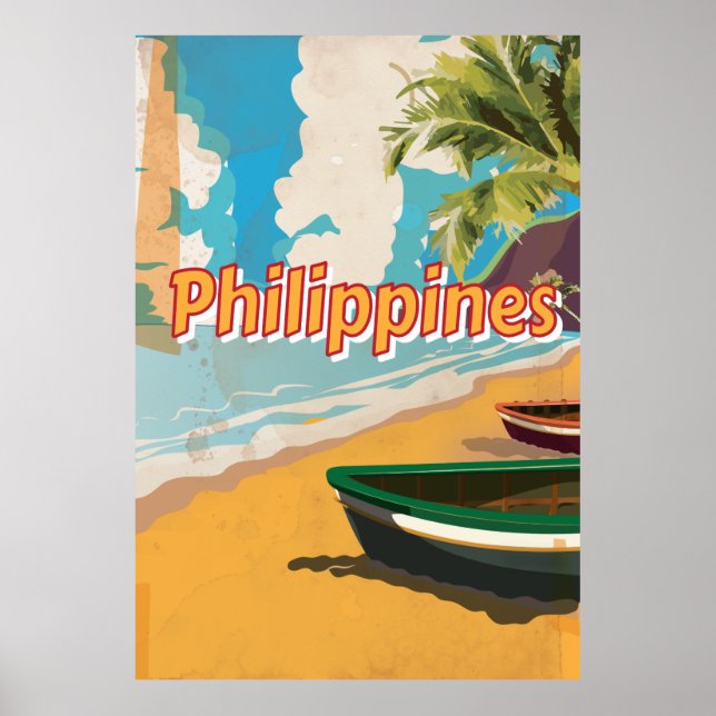 Philippines Classic vieil affiche de voyage (Devant)