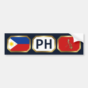 Philippines Code de la carte du drapeau Sticker