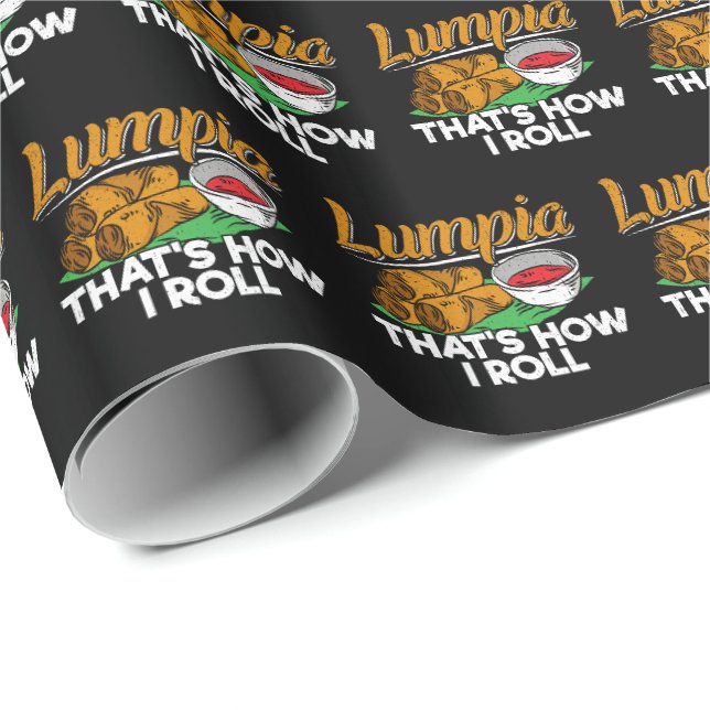 Philippines Filipino Lumpia Food Zitat Geschenkpapier (Rolleneckpunkt)