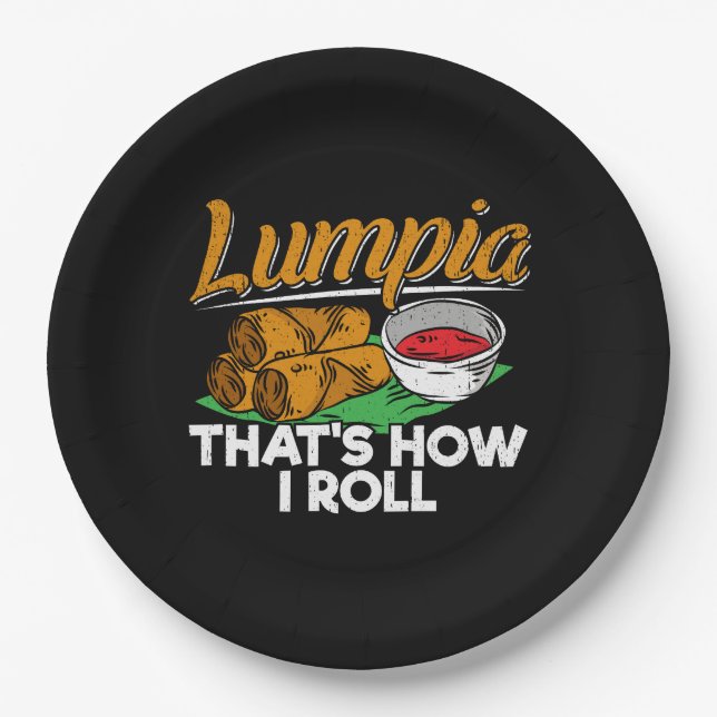 Philippines Filipino Lumpia Food Zitat Pappteller (Vorderseite)
