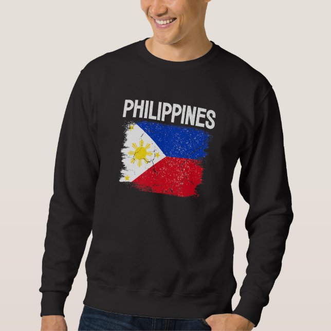 Philippines Flag Football Vintage Soccer Team Prid Sweatshirt (Vorderseite)