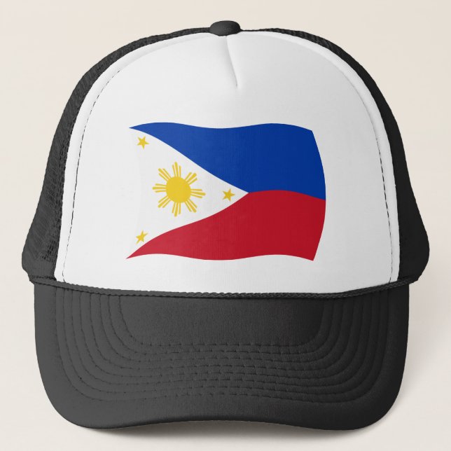 Philippines Flag Hat Truckerkappe (Vorderseite)