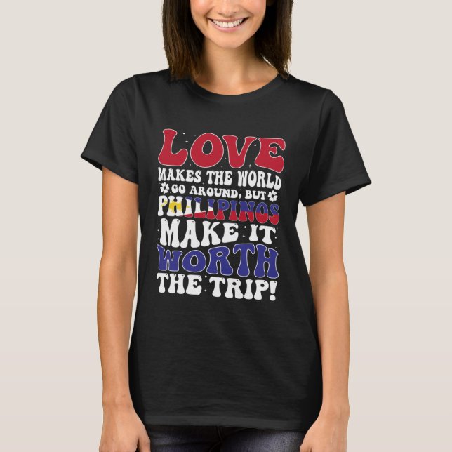 Philippines Flag Men & Women Cute Til Philipinos T-Shirt (Vorderseite)