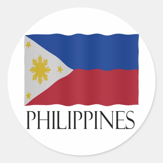 Philippines flag runder aufkleber (Vorderseite)