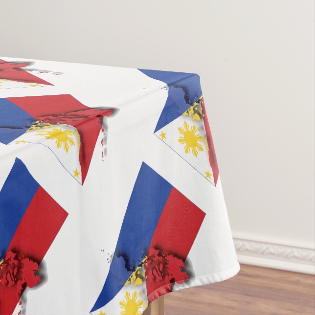 PHILIPPINES Flag Stilvoll Patriotic Geometric Tischdecke (Beispiel)