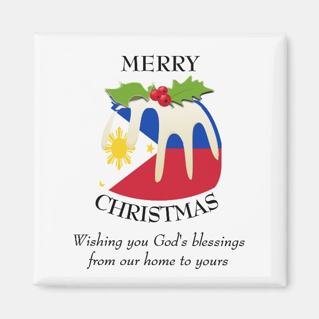 PHILIPPINES FLAG Weihnachtszeit Magnet (Vorne)