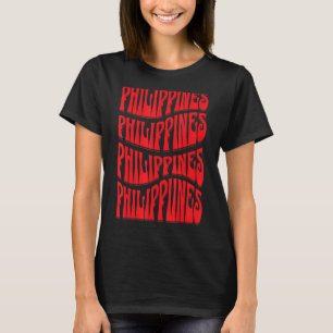 Philippines Groovy Retro 60er 70er Style Filipino T-Shirt