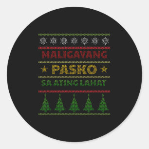 Philippines Pilipinas Filipino Weihnachtsparol Xma Runder Aufkleber
