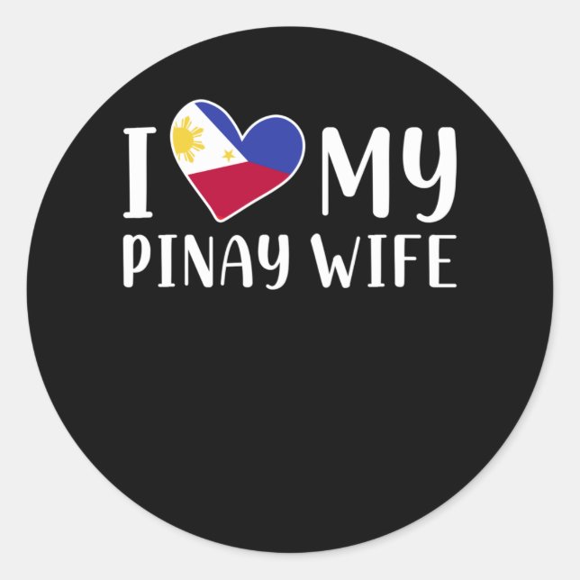 Philippines Pinay Liebe Ehefrau Pinoy Husband Runder Aufkleber (Vorderseite)