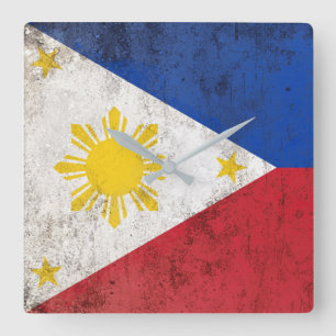 Philippines Quadratische Wanduhr