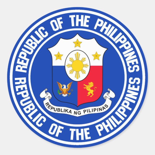 Philippines Round Emblem Runder Aufkleber (Vorderseite)