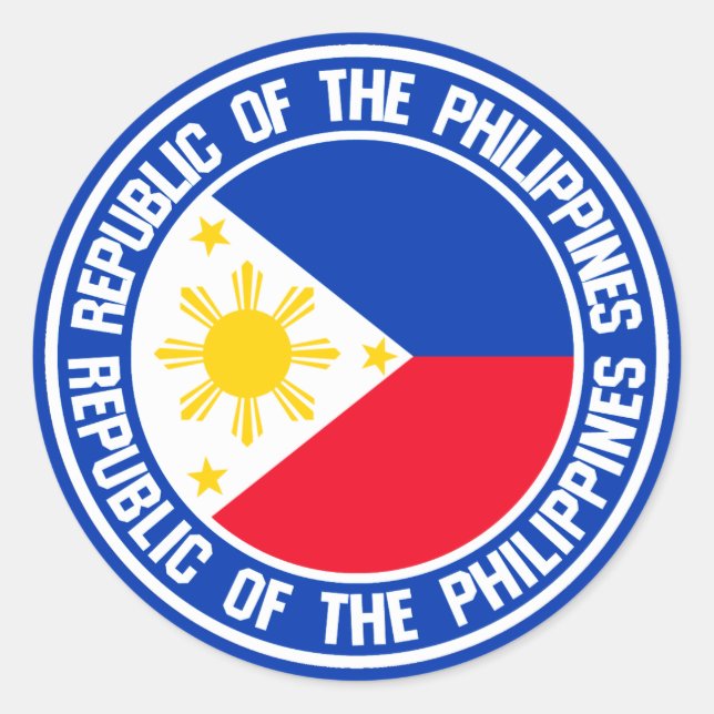 Philippines Round Emblem Runder Aufkleber (Vorderseite)
