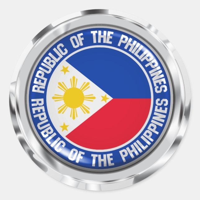 Philippines Round Emblem Runder Aufkleber (Vorderseite)