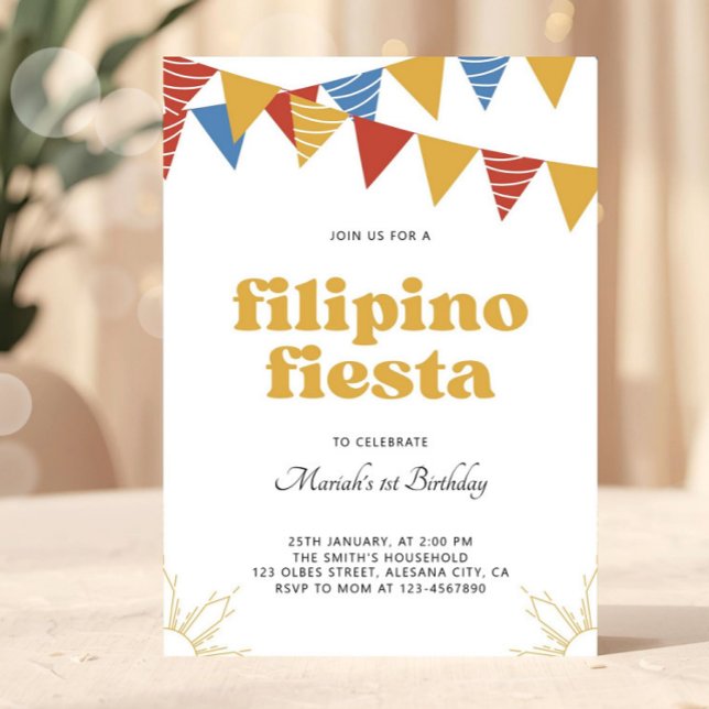 Philippines Sun Filipino Fiesta Einladung Boho (Von Creator hochgeladen)