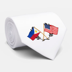 Philippinisch-amerikanische Flagge Filipino-Erbe V Krawatte