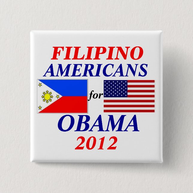 Philippinische Amerikaner für Obama Button (Vorderseite)