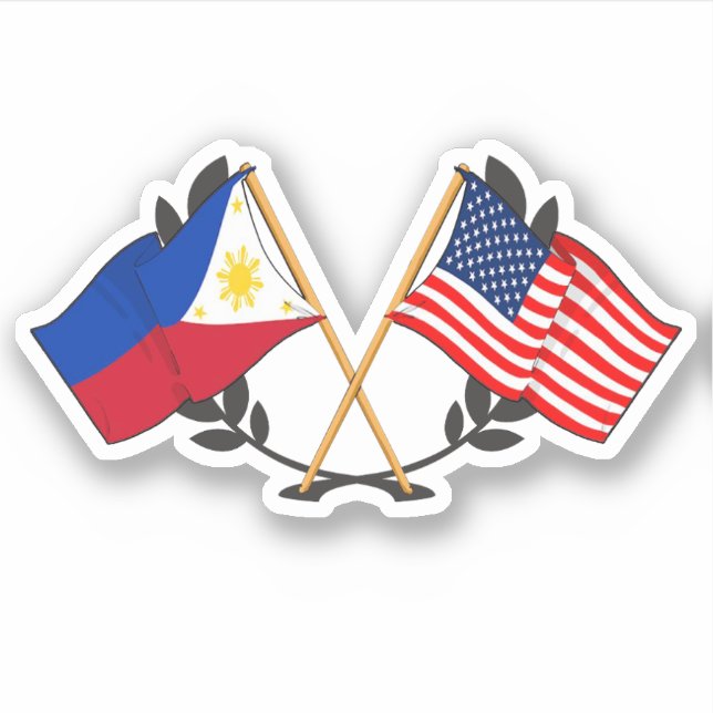 Philippinische amerikanische Flagge Philippinische Aufkleber (Vorderseite)