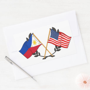 Philippinische amerikanische Flagge Philippinische Rechteckiger Aufkleber